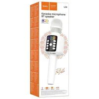 Караоке Микрофон-колонка Hoco L24 Shine White