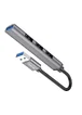 Переходник Hoco HB26 4in1 (USB to USB3.0+USB2.0*3) Metal gray