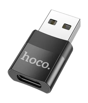Переходник Hoco UA17 USB Male to Type-C Female USB2.0 Черный