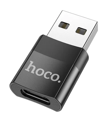 Переходник Hoco UA17 USB Male to Type-C Female USB2.0 Черный