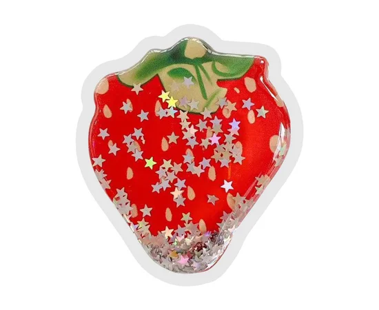 Держатель для телефона круглый (liquid shine) Клубника / Красный