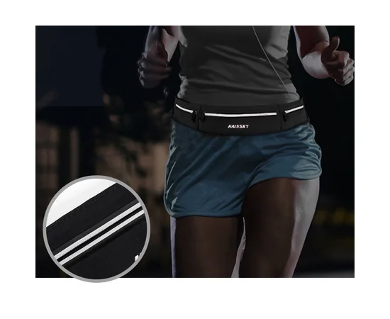 Спортивная сумка на пояс Haissky с водооталкивающим покрытием Черный