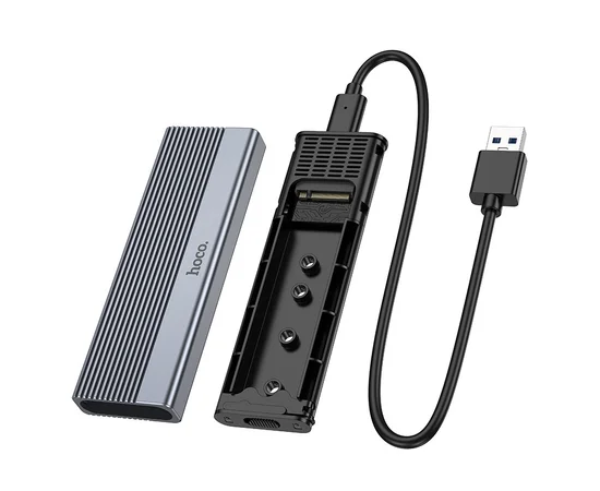 Внешний карман для M.2 SSD Hoco HB47 Enclosure (USB3.1/6Gbps) Metal gray