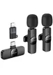 Петличный беспроводной микрофон Borofone BFK15 Dual-mic lavalier Lightning/Type-C Black