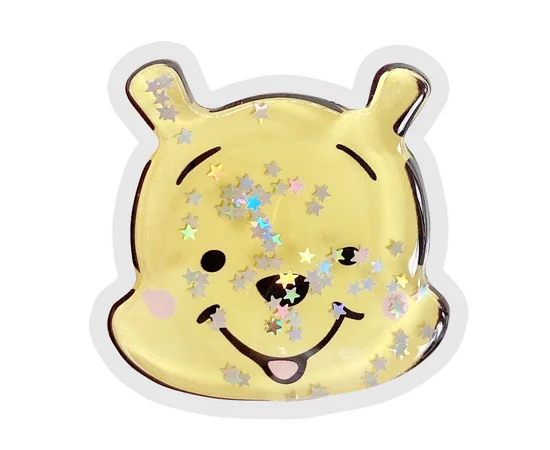 Держатель для телефона круглый (liquid shine) Винни Пух / Желтый