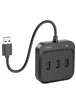 Переходник HUB Hoco HB35 Easy link 4-in-1 Gigabit Ethernet Adapter (USB to USB3.0*3+RJ45) (L=0.2M) Черный