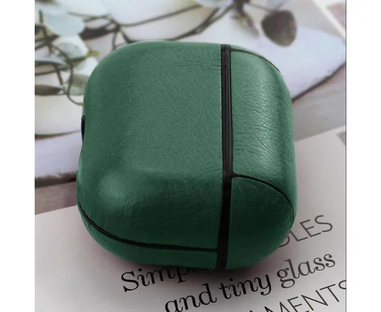Кожаный футляр Leather series для наушников AirPods Pro Зеленый