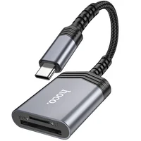 Картридер Hoco UA25 2in1 Type-C Metal gray