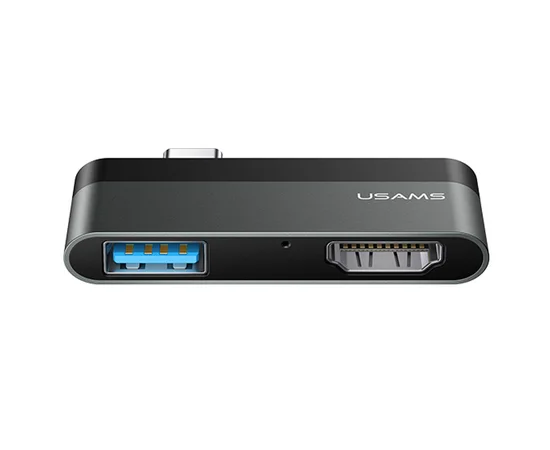 Переходник HUB Usams US-SJ462 Type-C Mini Hub (USB + HDMI) Серый