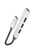 Переходник Hoco HB26 4in1 (USB to USB3.0+USB2.0*3) Silver