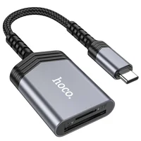 Картридер Hoco UA25 2in1 Type-C Metal gray