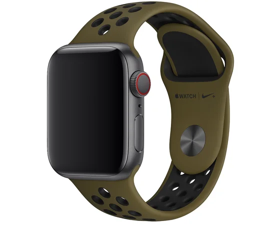 Силиконовый ремешок Sport Nike+ для Apple watch 42mm / 44mm Khaki/Black