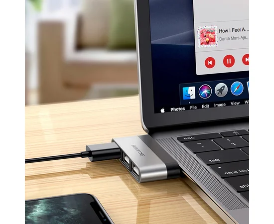 Перехідник Borofone DH1 Type-C to USB Чорний / Срібний