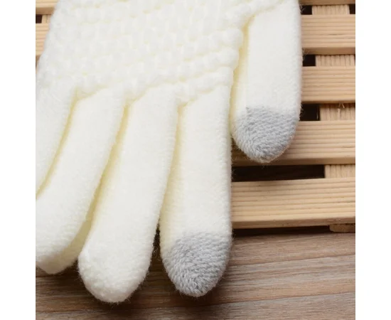 Перчатки сенсорные SHOU утепленные Белый