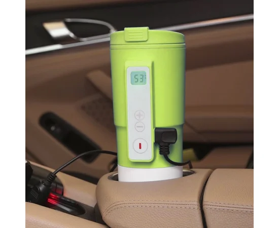 Автомобильная смарт-термокружка RedSalmon с подогревом и контролем температуры 420 мл Зеленый
