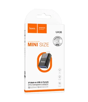 Переходник Hoco UA36 Lightning male to USB female Black
