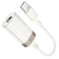 Переходник Hoco UA41 Crystal USB to RJ45 100 Mbs (0.15m) Apricot