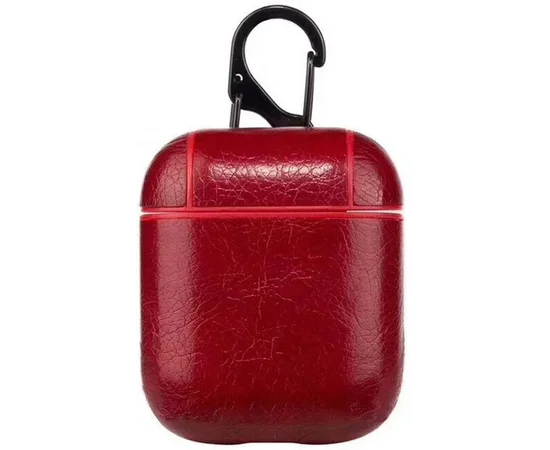 Кожаный футляр Leather series для наушников AirPods Красный