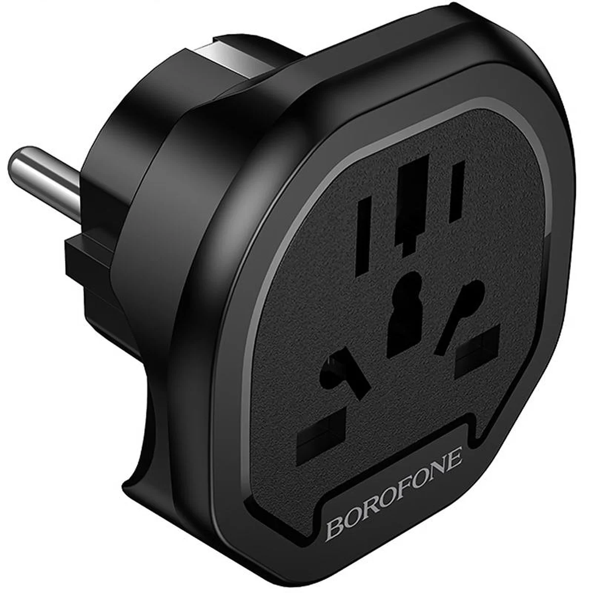 Сетевой универсальный переходник Borofone BAC15 3in1 (EU) Black