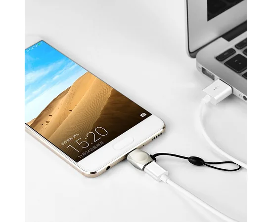 Переходник Hoco UA8 MicroUSB to Type-C Стальной