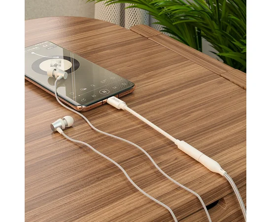 Переходник Hoco LS30 Type-C to 3,5 AUX Белый