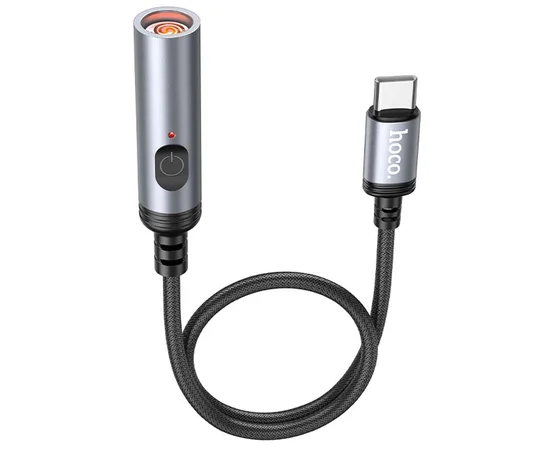 Портативный прикуриватель зажигалка Hoco UA30 Type-C Black