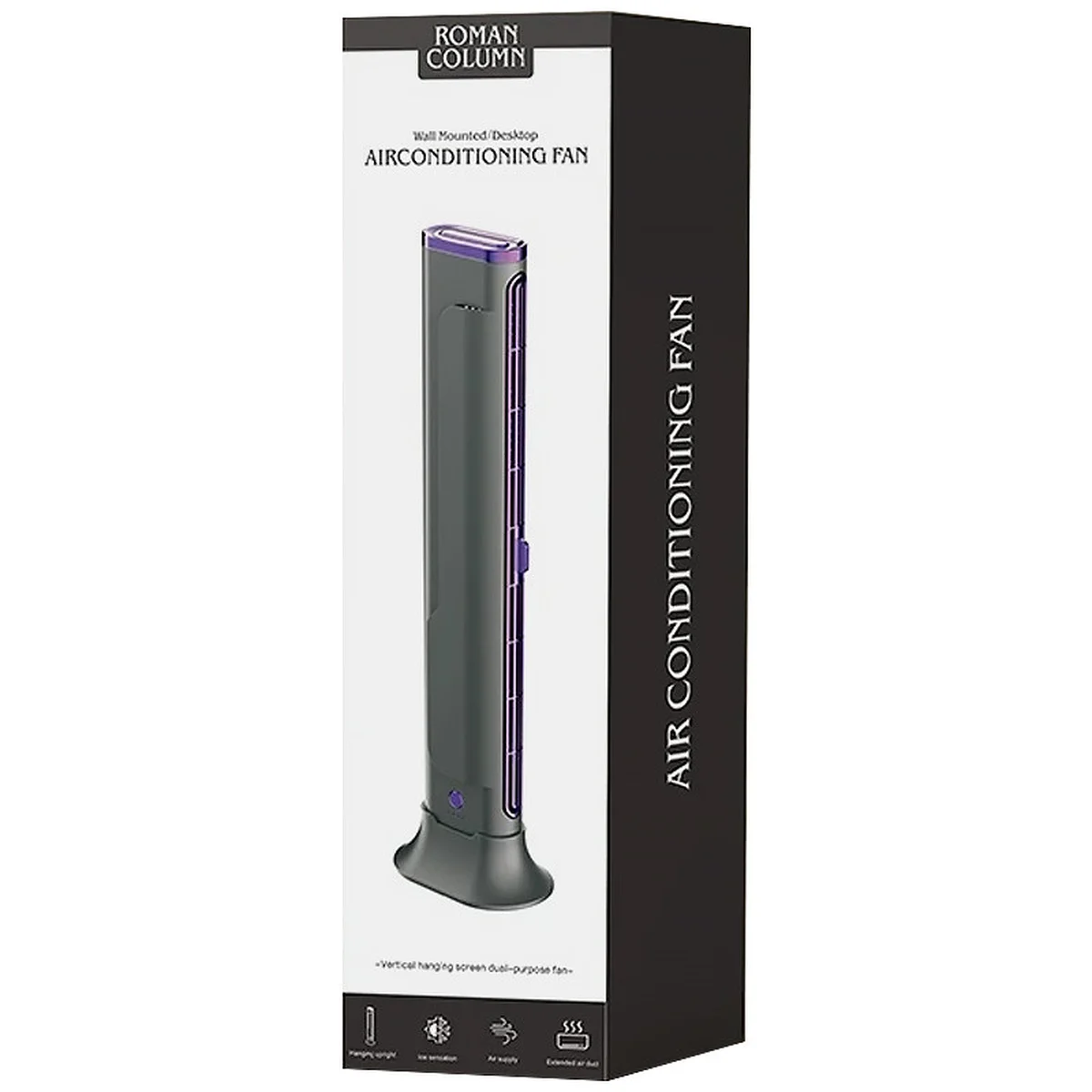 Настольный вентилятор F3 Tower Fan 3 speeds with battery 1200 mAh Purple
