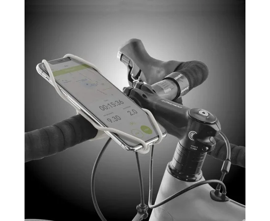 Велодержатель силиконовый для смартфонов от 4,3 до 6,3 дюйма Серый