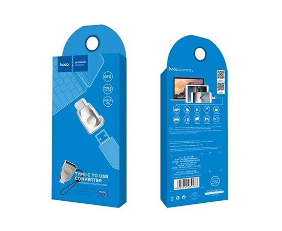 Переходник Hoco UA9 USB OTG to Type-C Стальной