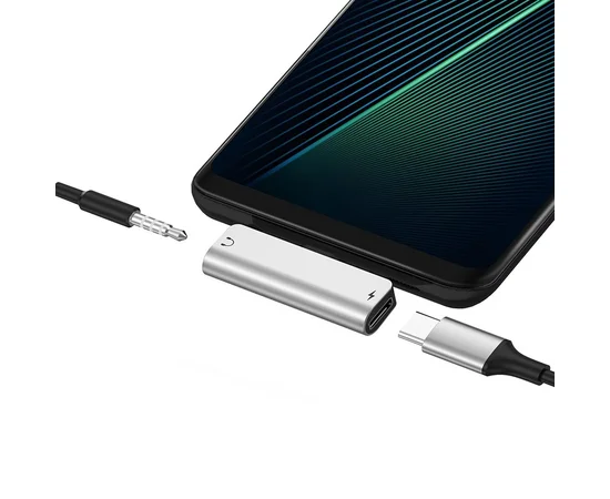 Переходник Hoco LS26 Type-C to 3,5 AUX Стальной