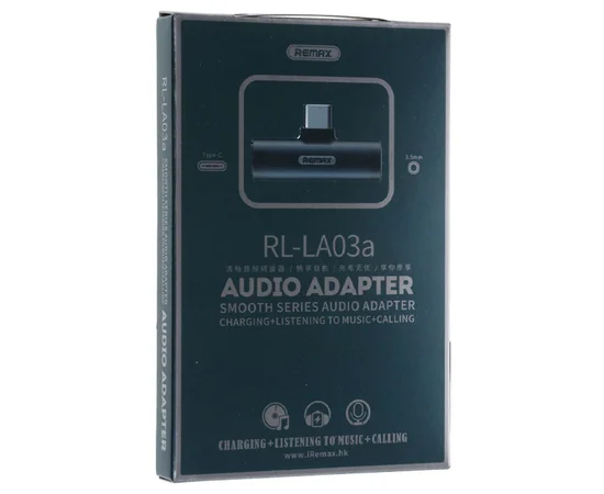 Переходник Remax RL-LA03a Type-C-3.5 AUX Черный