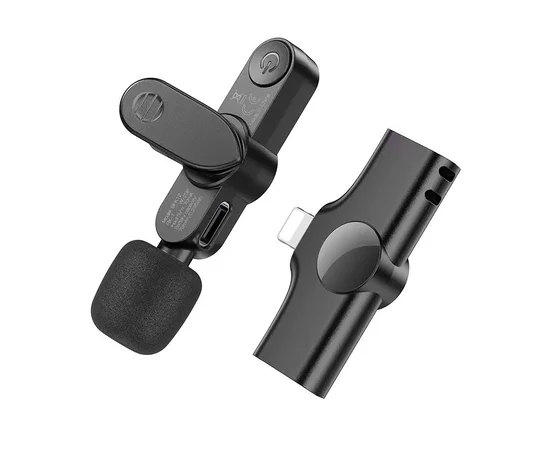 Микрофон Borofone BFK12 Trophy lavalier Lightning Black
