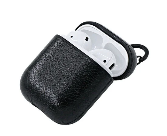 Кожаный футляр Leather series для наушников AirPods Черный
