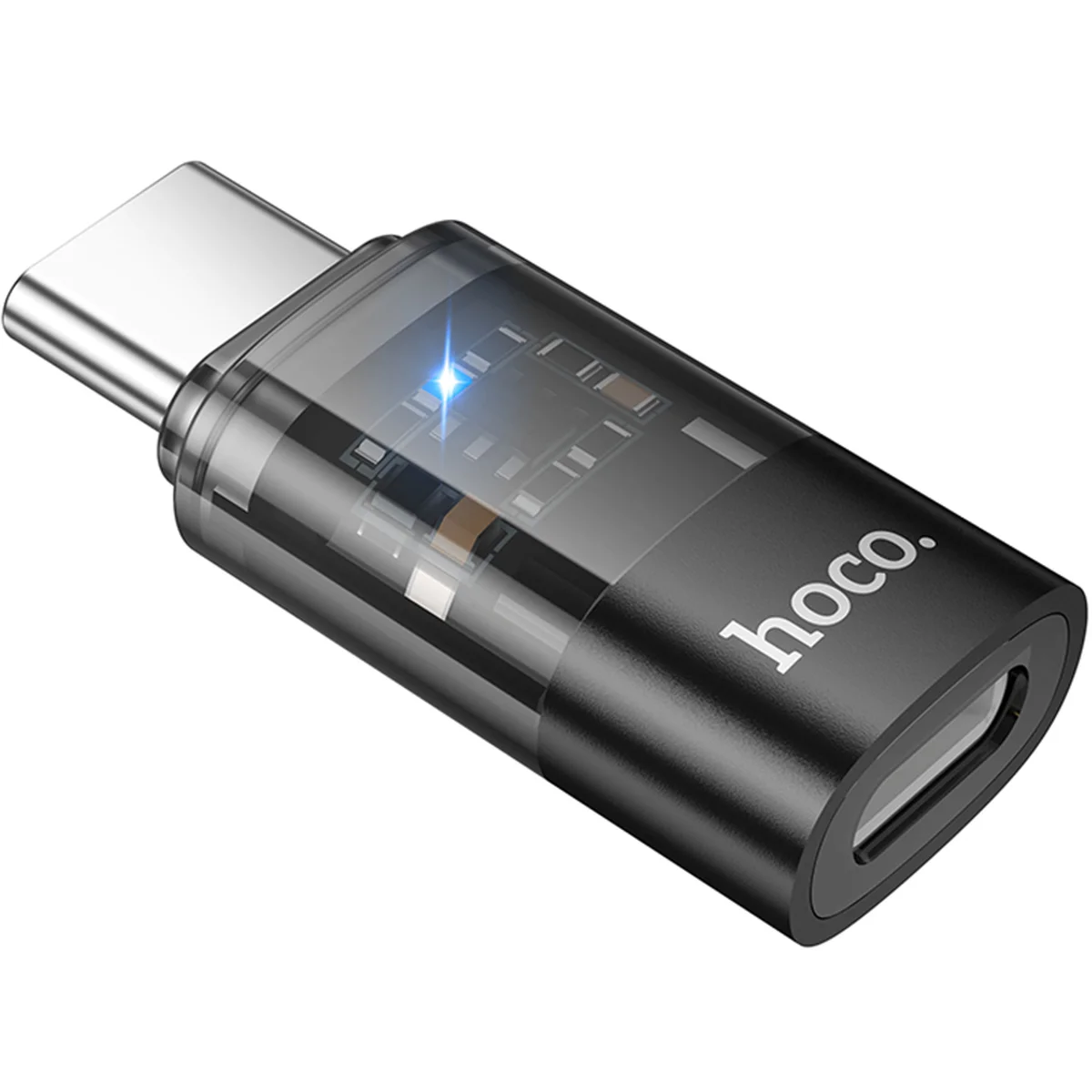 Переходник Hoco UA36D Type-C male to Lightning female Black