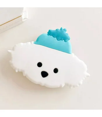 Держатель для телефона 3D Бишон фризе/Белый