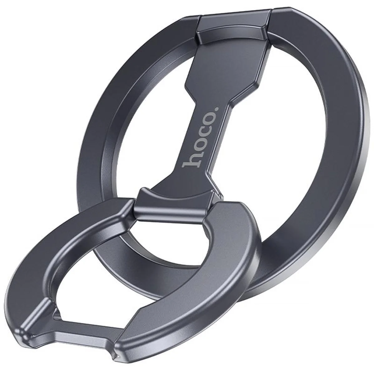 Магнитный держатель для телефона Hoco GH9 Double-ring Metal gray
