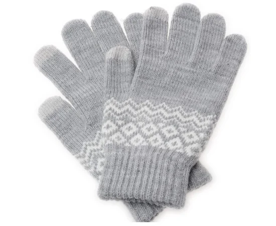 Перчатки сенсорные SHOU с узором Серый