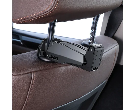 Автодержатель Baseus Backseat Vehicle Phone Hook, + гак-вішалка Black