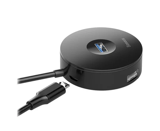 Переходник HUB Baseus Round Box USB to USB 3.0 + 3USB 2.0 (CAHUB-F) Черный