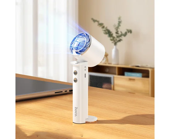 Портативный вентилятор Hoco HX61 Exquisite handheld folding fan 1200 mAh White