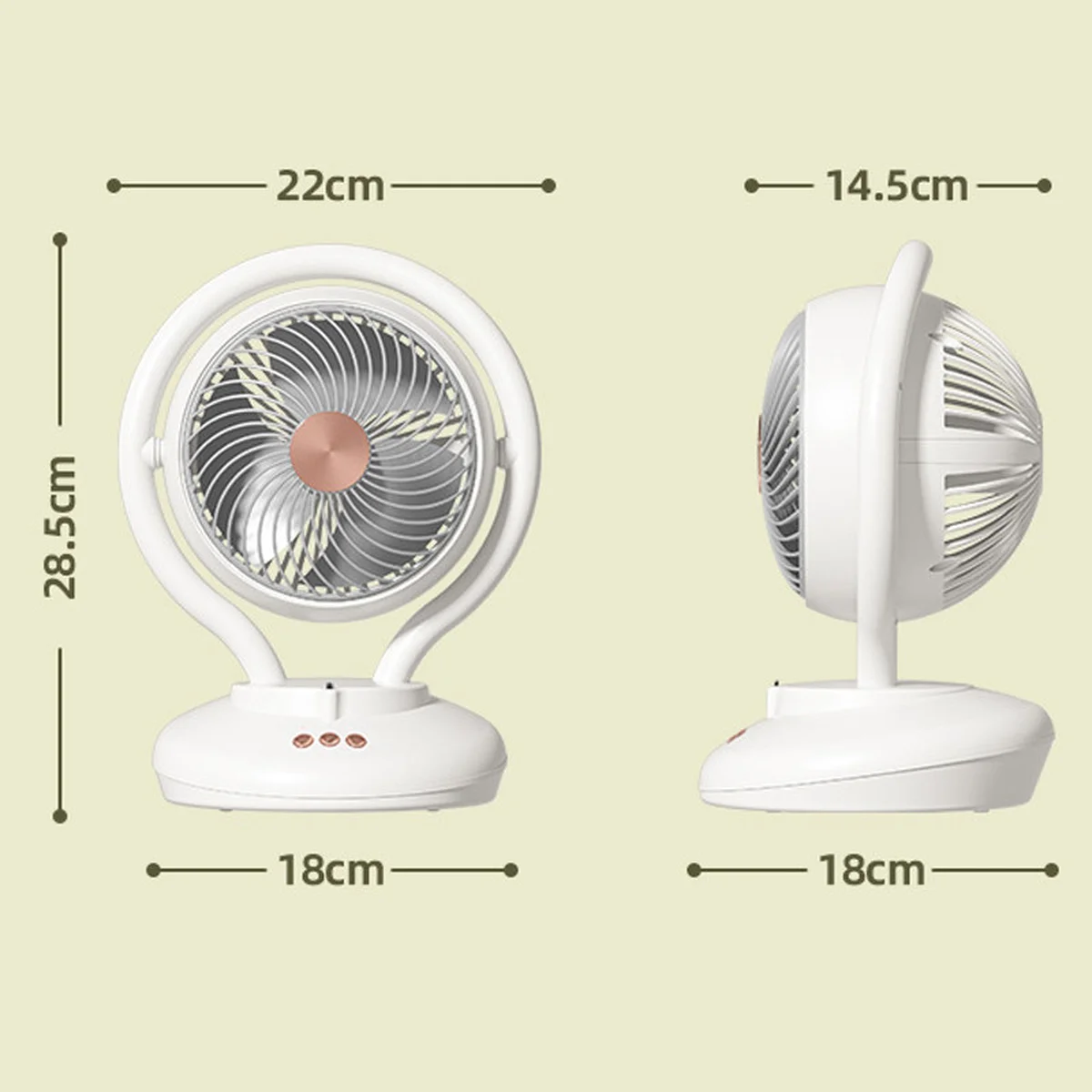Настольный вентилятор F12 с отрицательной ионизацией 6000mAh White
