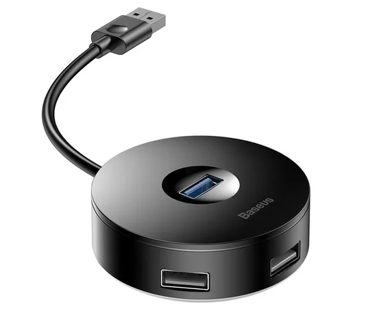 Переходник HUB Baseus Round Box USB to USB 3.0 + 3USB 2.0 (CAHUB-F) Черный