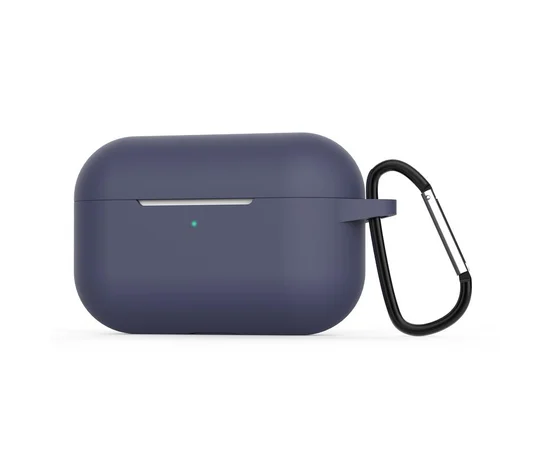 Силіконовий футляр з карабіном для навушників AirPods Pro Синій / Midnight Blue