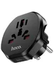 Сетевой универсальный переходник Hoco AC6 3in1 (EU) Black