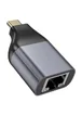 Переходник Hoco UA35 Type-C to RJ45 Metal grey