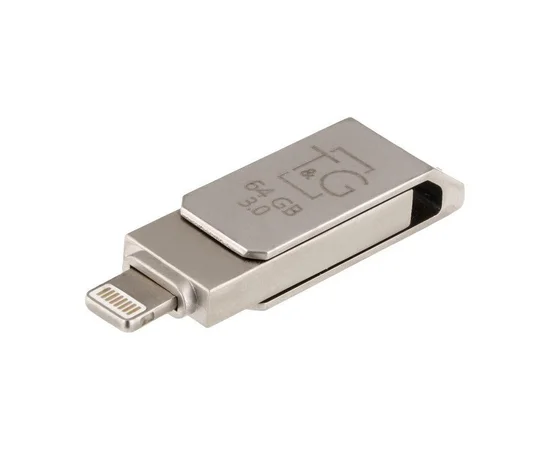 Флеш-драйв T&G 008 Metal series USB 3.0 - Lightning 64GB Серебряный