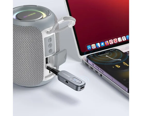 Bluetooth AUX аудио ресивер/трансмиттер BOROFONE BC51 Clear way Metal gray