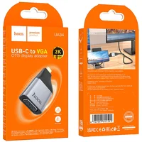 Переходник Hoco UA34 Type-C to VGA Metal grey