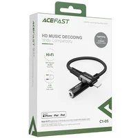 Перехідник Acefast MFI C1-05 Lightning to 3.5mm aluminum alloy Black
