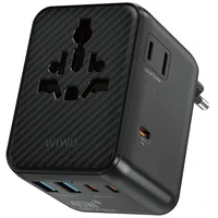 Сетевой универсальный переходник WIWU UA010 Warrior GaN 45W + 2USB-A/3C Black